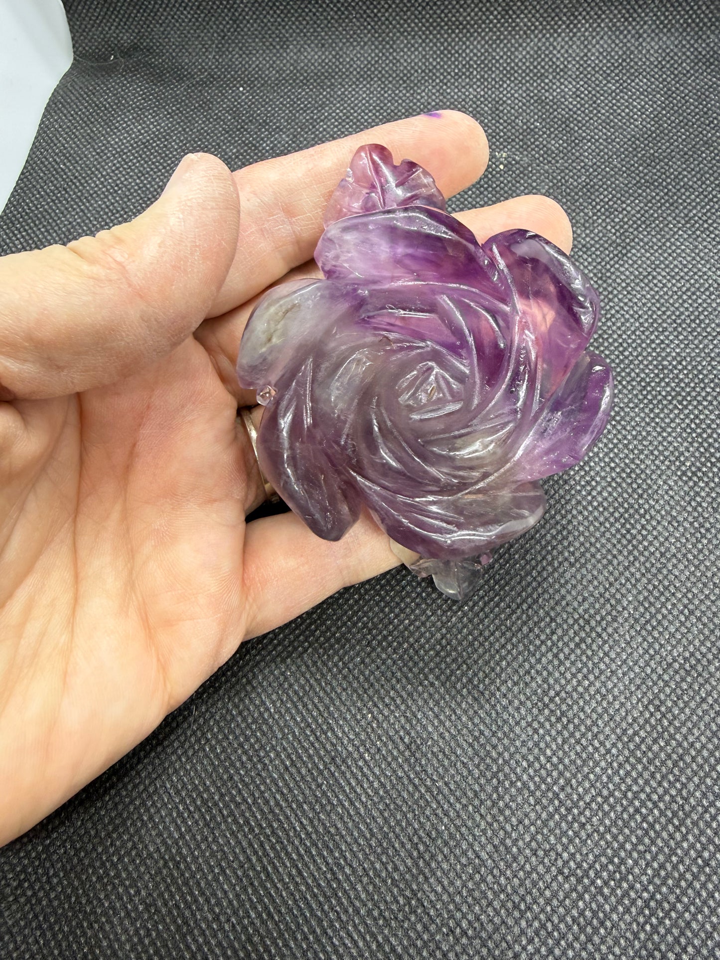 Fluorite Rose Carving