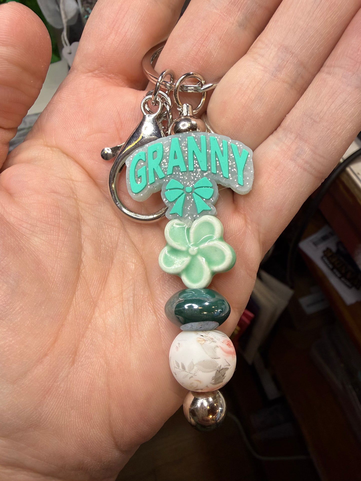 Granny Keychain Beaded Silicone