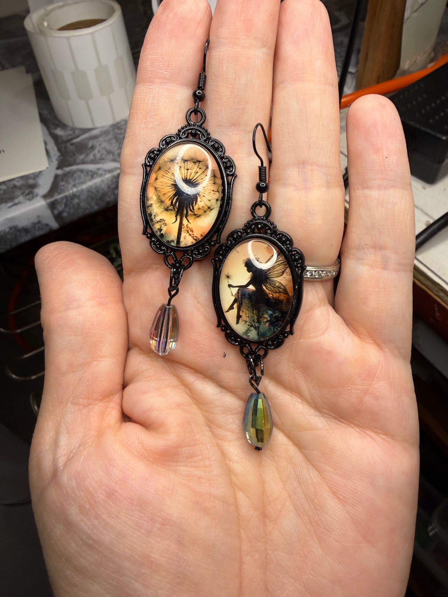 Fairy and Dandelion Earrings