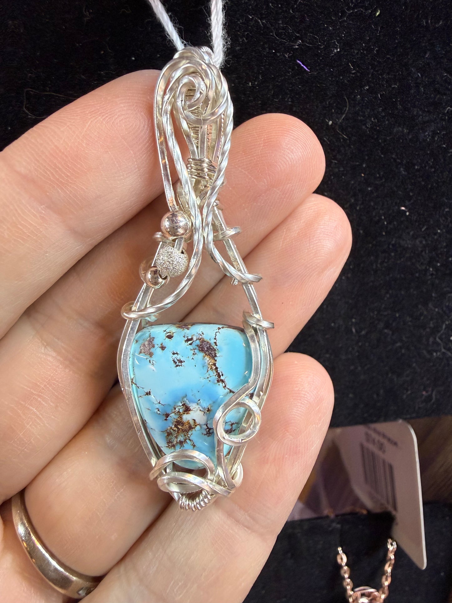 Golden Hills Turquoise in Sterling Silver Jewelry Pendant Necklace