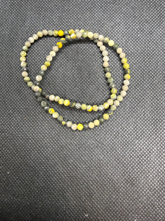 Bumblebee Jasper Yellow Elastic Crystal Bracelet