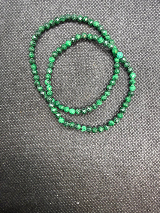Malachite Green Crystal Elastic Bracelet