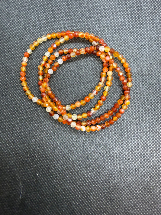 Carnelian Orange Crystal Elastic Bracelet