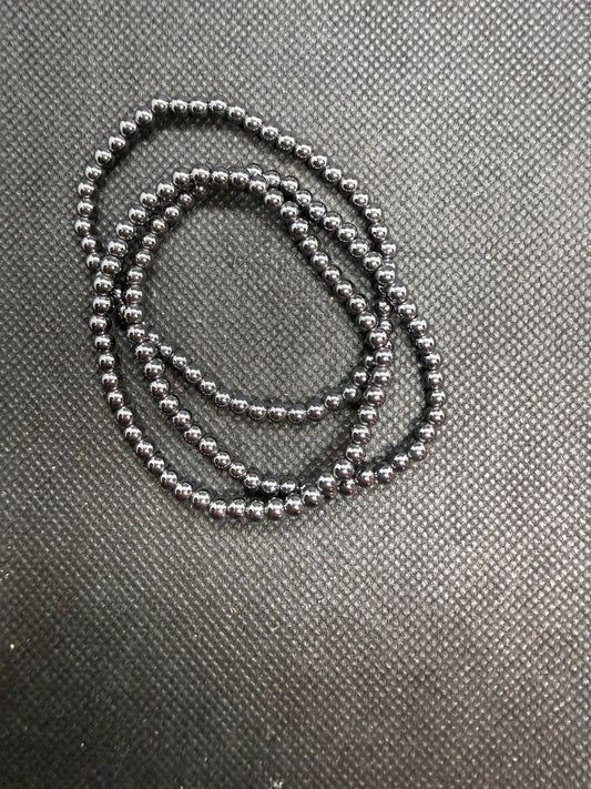 Hematite Grey Crystal Elastic Bracelet