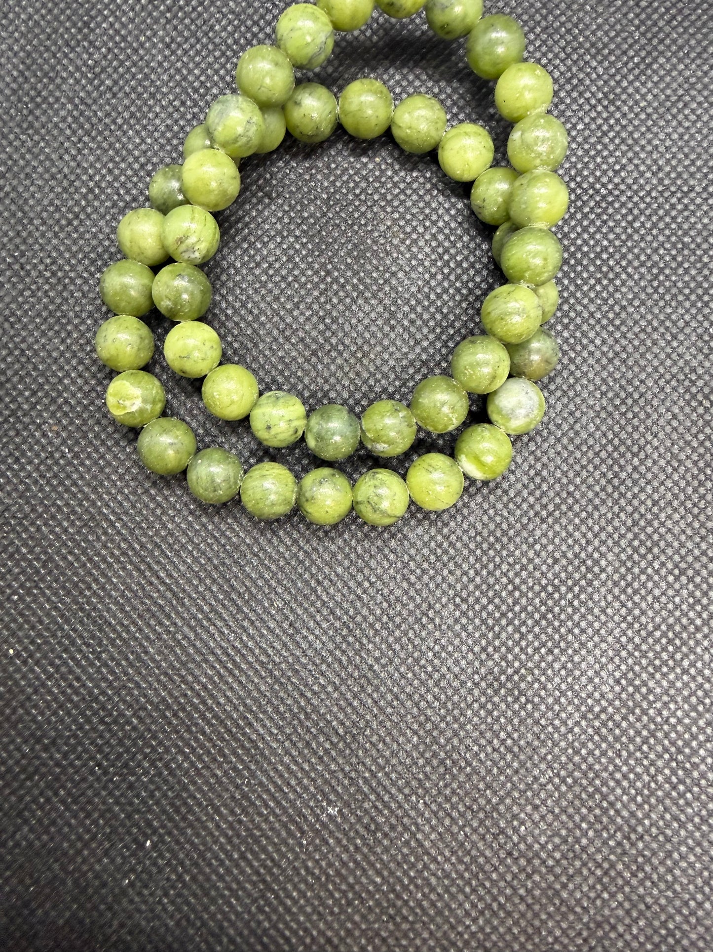 Green Jade Chunky Elastic Crystal Bracelet