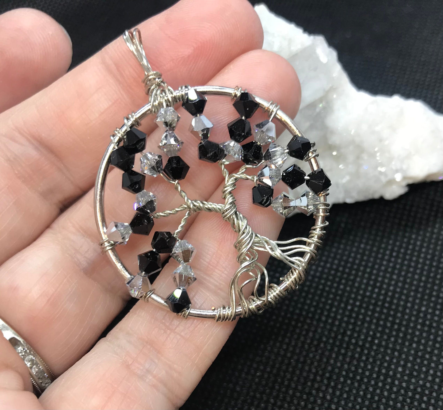 Handmade Swarovski Crystal Silver Pendant