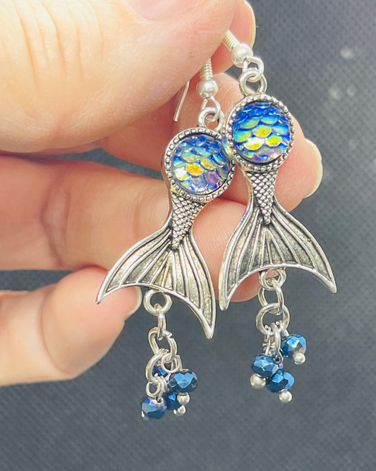 Handmade Mermaid Tail Earrings