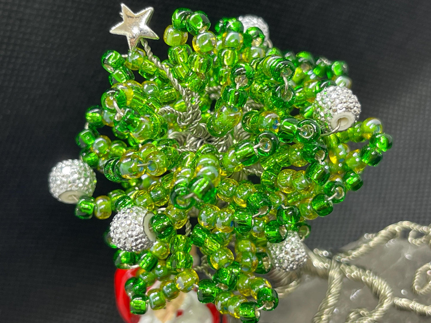 Wire Tree on Quartz with Santa